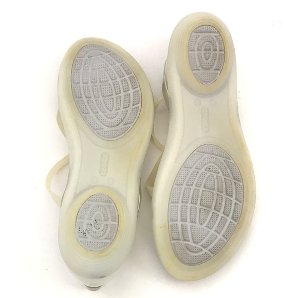 CROCS Isabella Strappy Sandals Flat Comfort Sandals Yellow Women’s  Size 8 - Picture 15 of 16